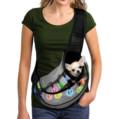 Christmas Holiday Lights Print Pet Sling Carrier