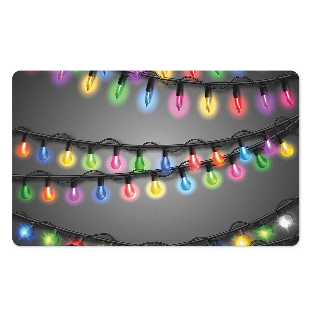 Christmas Holiday Lights Print Polyester Doormat