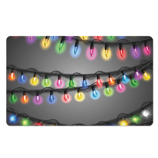 Christmas Holiday Lights Print Polyester Doormat