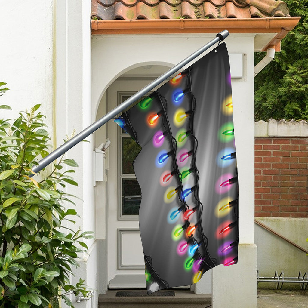 Christmas Holiday Lights Print Polyester Flag