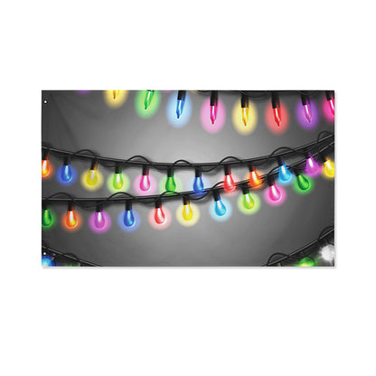 Christmas Holiday Lights Print Polyester Flag