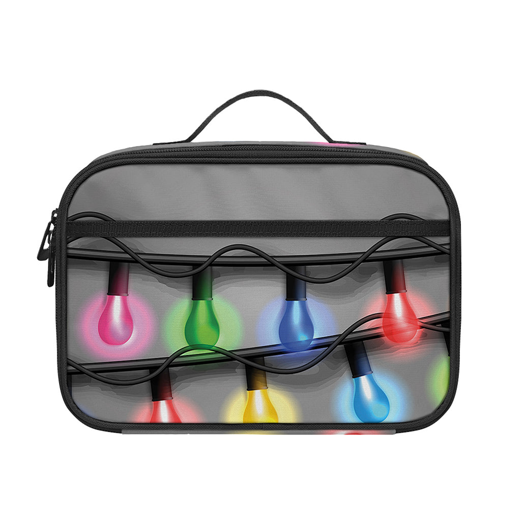 Christmas Holiday Lights Print Portable Lunch Bag