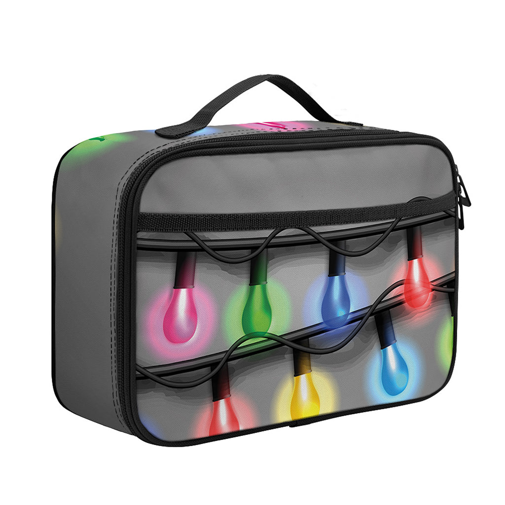 Christmas Holiday Lights Print Portable Lunch Bag