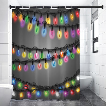 Christmas Holiday Lights Print Premium Shower Curtain