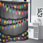 Christmas Holiday Lights Print Premium Shower Curtain