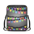 Christmas Holiday Lights Print Rectangular Crossbody Bag