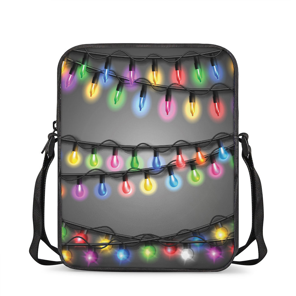 Christmas Holiday Lights Print Rectangular Crossbody Bag