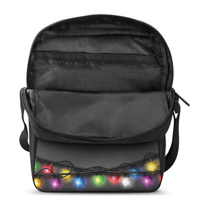 Christmas Holiday Lights Print Rectangular Crossbody Bag