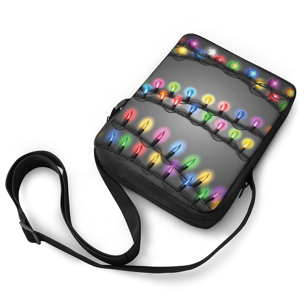 Christmas Holiday Lights Print Rectangular Crossbody Bag