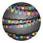 Christmas Holiday Lights Print Round Blanket