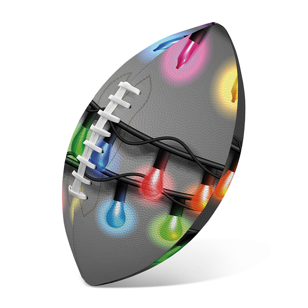 Christmas Holiday Lights Print Rugby Ball