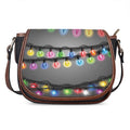 Christmas Holiday Lights Print Saddle Bag