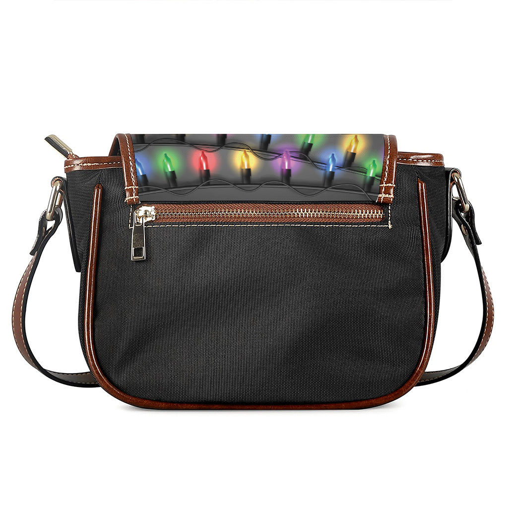 Christmas Holiday Lights Print Saddle Bag