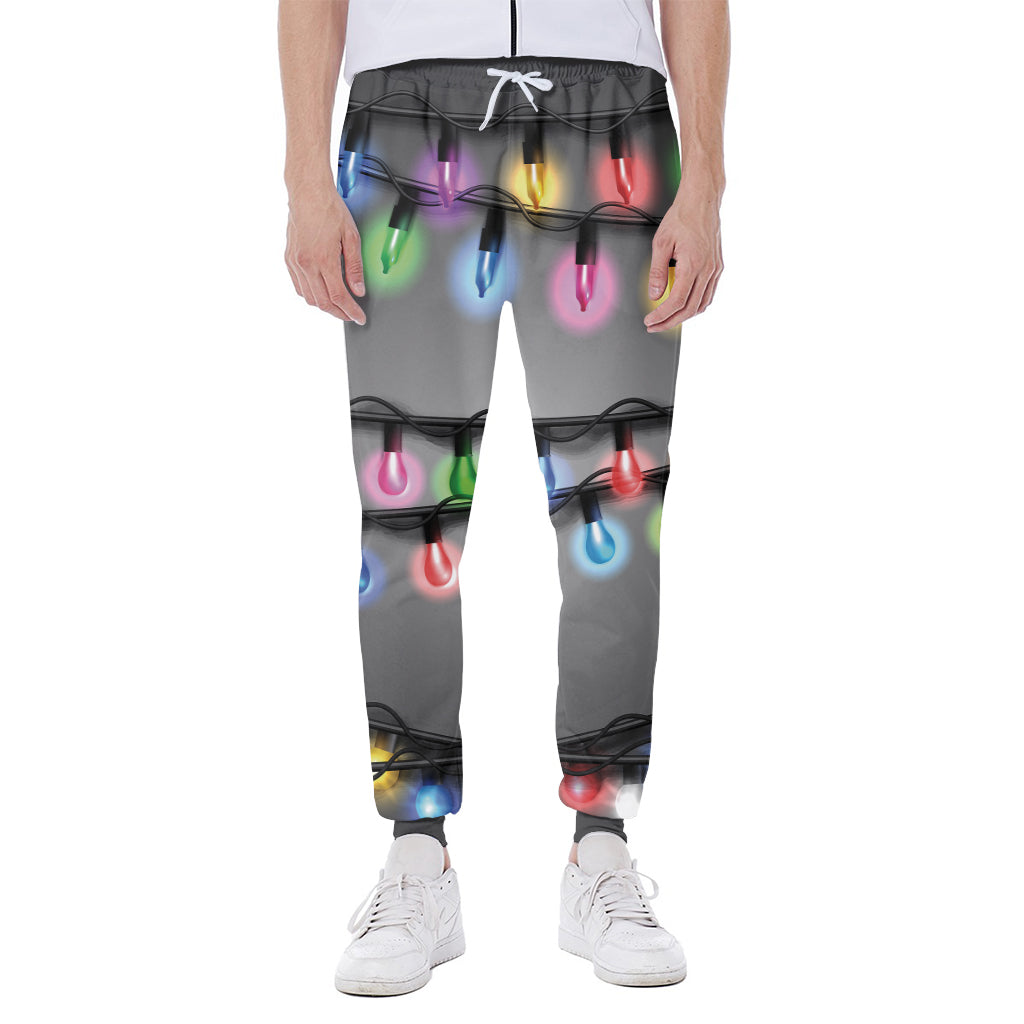 Christmas Holiday Lights Print Scuba Joggers
