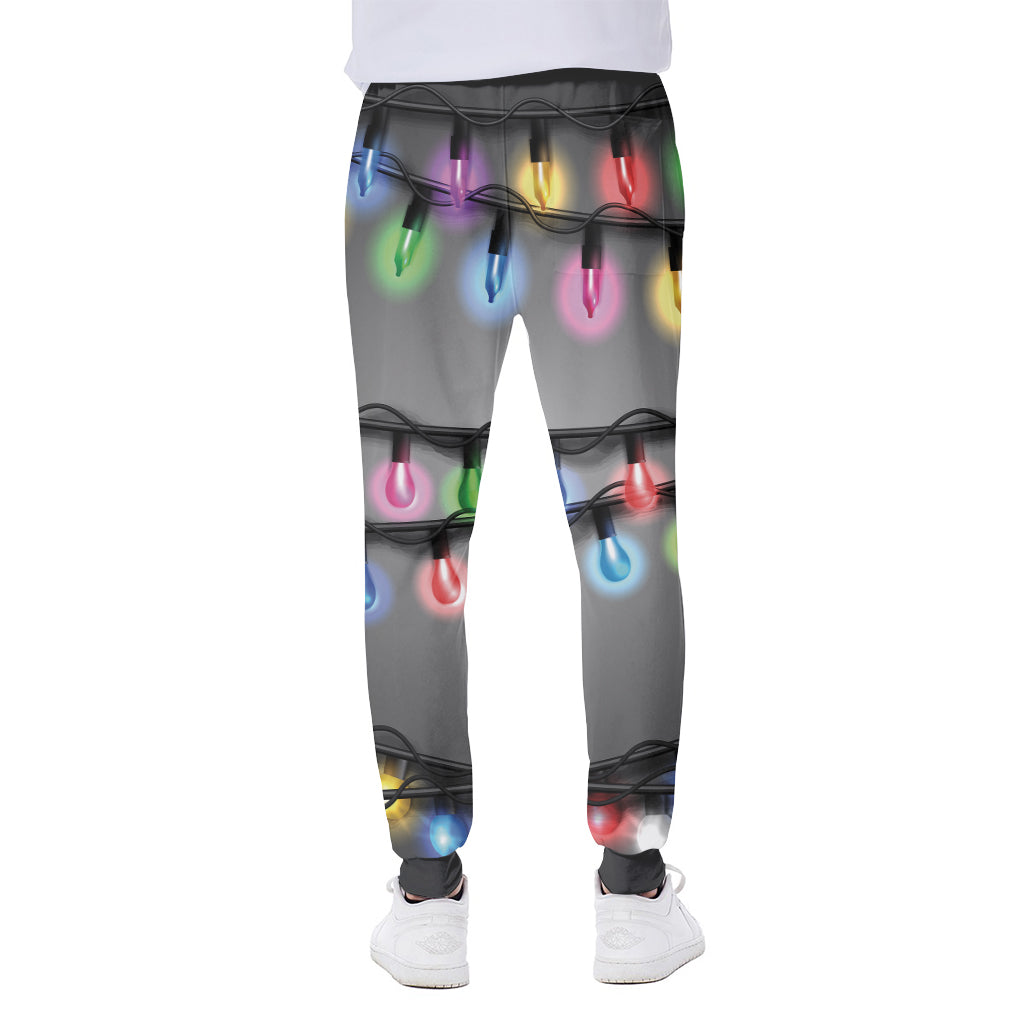 Christmas Holiday Lights Print Scuba Joggers