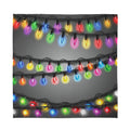 Christmas Holiday Lights Print Silk Bandana