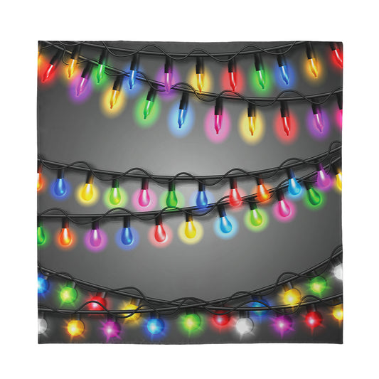 Christmas Holiday Lights Print Silk Bandana