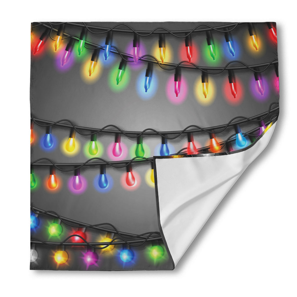 Christmas Holiday Lights Print Silk Bandana