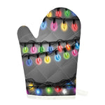 Christmas Holiday Lights Print Single Oven Mitt