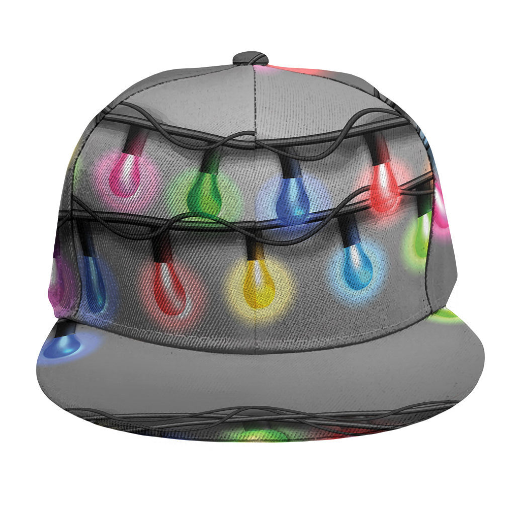 Christmas Holiday Lights Print Snapback Cap