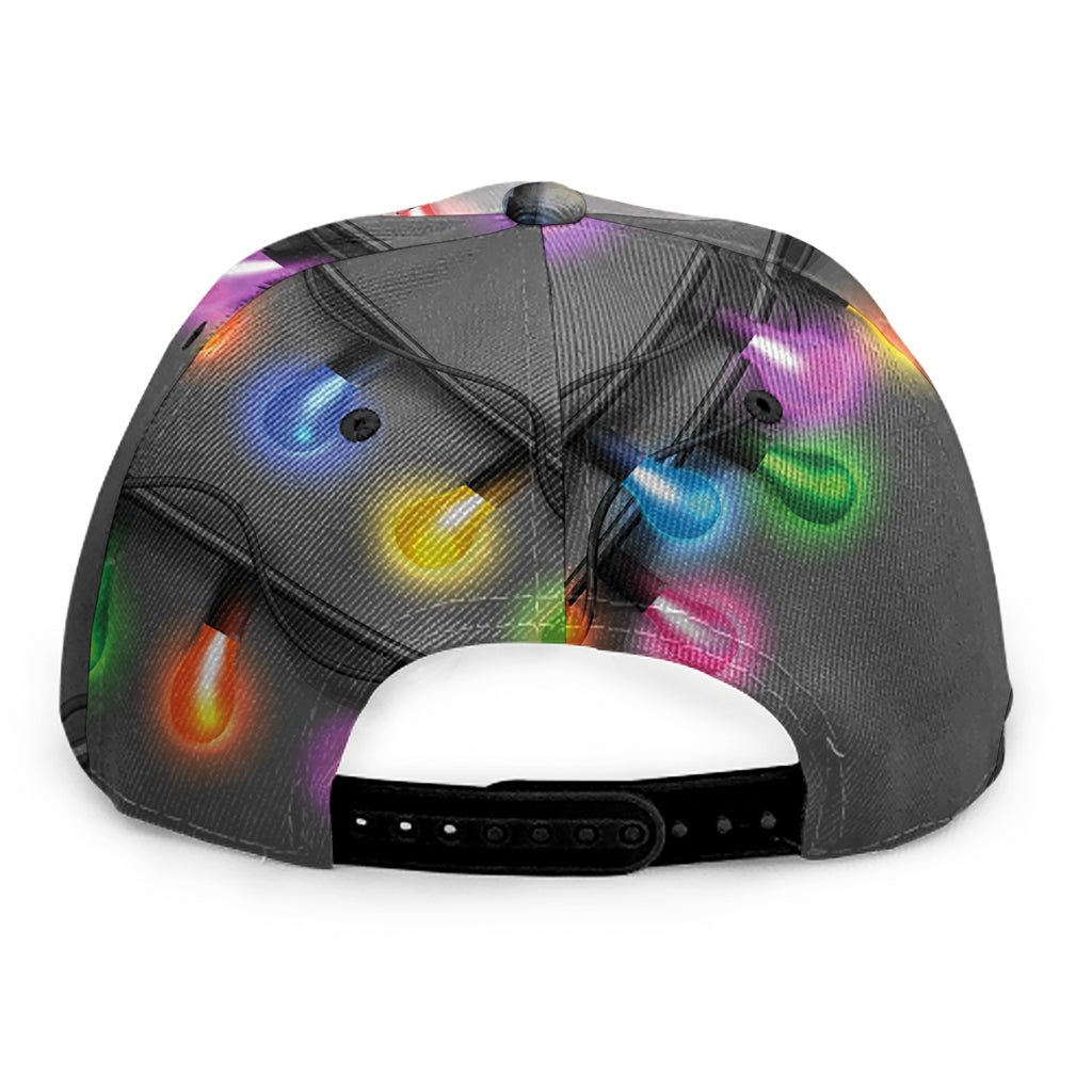 Christmas Holiday Lights Print Snapback Cap