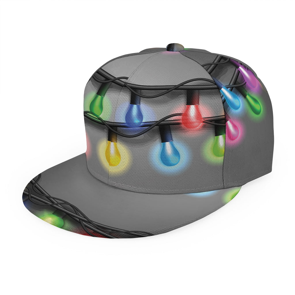 Christmas Holiday Lights Print Snapback Cap