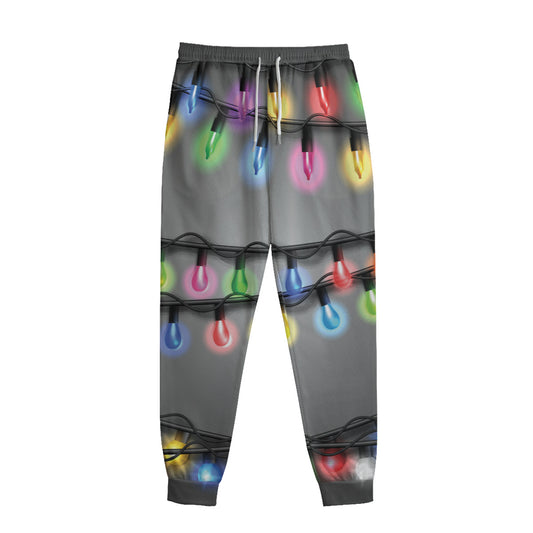 Christmas Holiday Lights Print Sweatpants