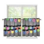 Christmas Holiday Lights Print Tier Curtains