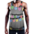 Christmas Holiday Lights Print Men's Workout Tank Top