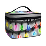 Christmas Holiday Lights Print Travel Makeup Bag