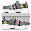 Christmas Holiday Lights Print White Chunky Shoes