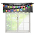 Christmas Holiday Lights Print Window Valance