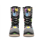 Christmas Holiday Lights Print Winter Boots