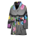 Christmas Holiday Lights Print Women's Bathrobe