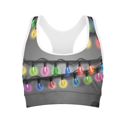 Christmas Holiday Lights Print Women's Sports Bra