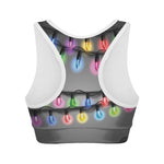 Christmas Holiday Lights Print Women's Sports Bra