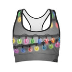 Christmas Holiday Lights Print Women's Sports Bra