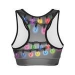 Christmas Holiday Lights Print Women's Sports Bra