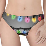 Christmas Holiday Lights Print Women's Thong