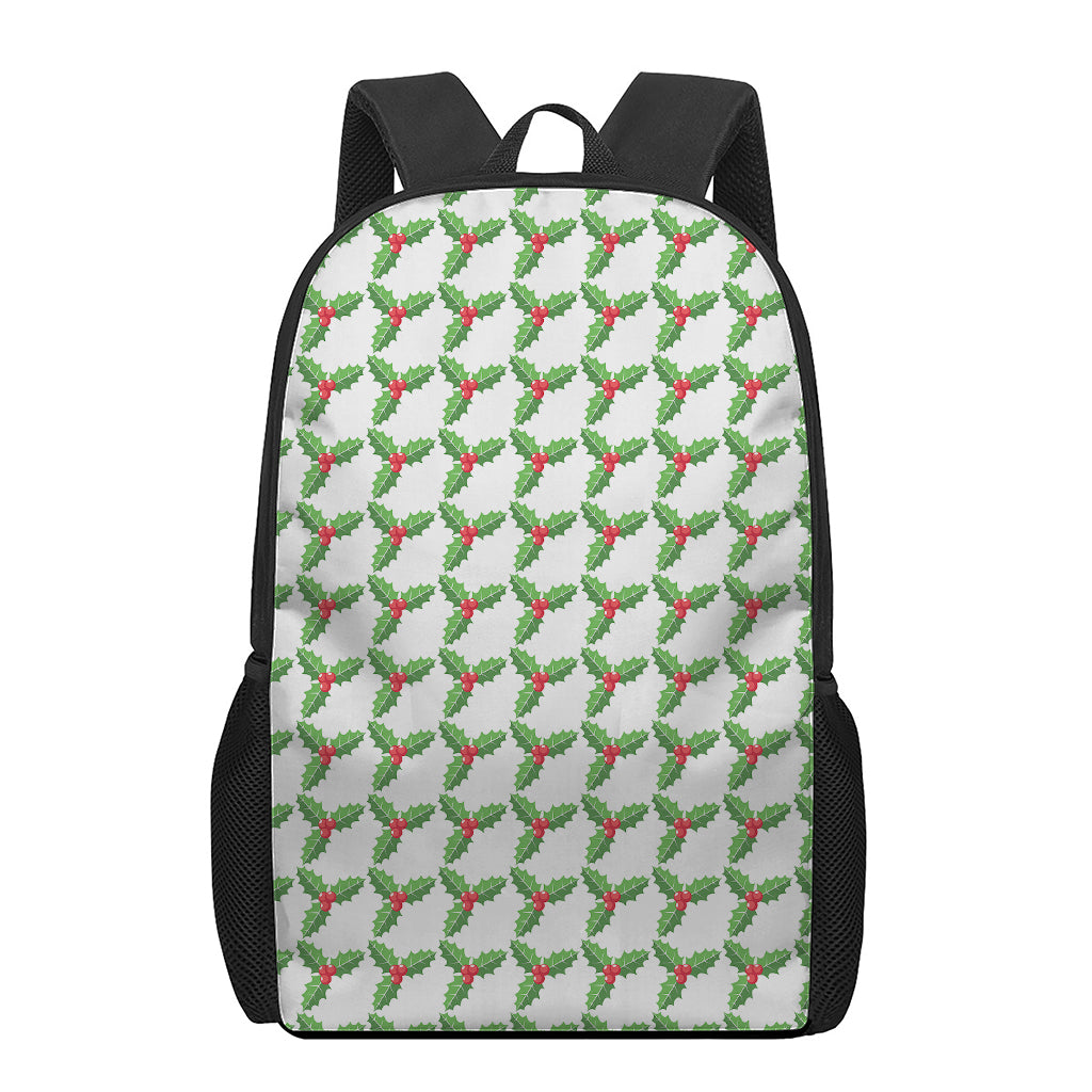 Christmas Holly Berry Pattern Print 17 Inch Backpack