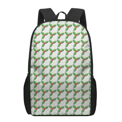 Christmas Holly Berry Pattern Print 17 Inch Backpack
