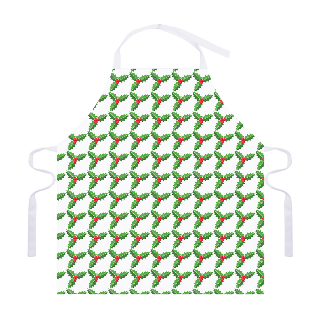 Christmas Holly Berry Pattern Print Adjustable Apron