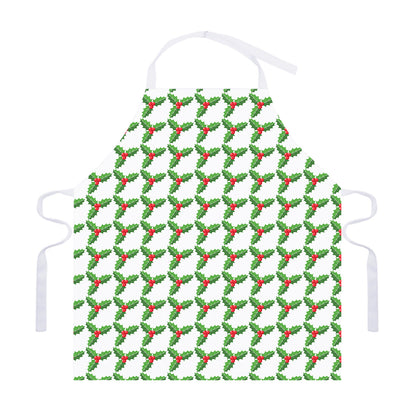 Christmas Holly Berry Pattern Print Adjustable Apron