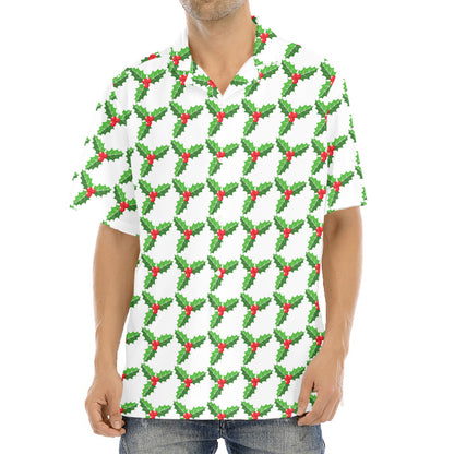 Christmas Holly Berry Pattern Print Aloha Shirt