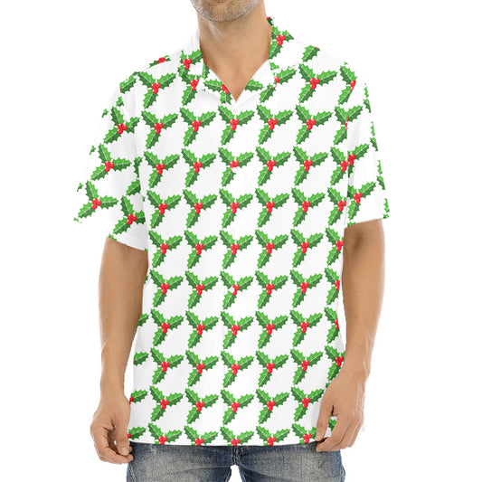 Christmas Holly Berry Pattern Print Aloha Shirt