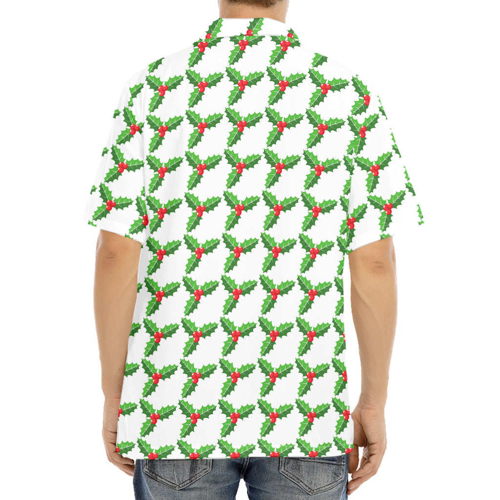 Christmas Holly Berry Pattern Print Aloha Shirt