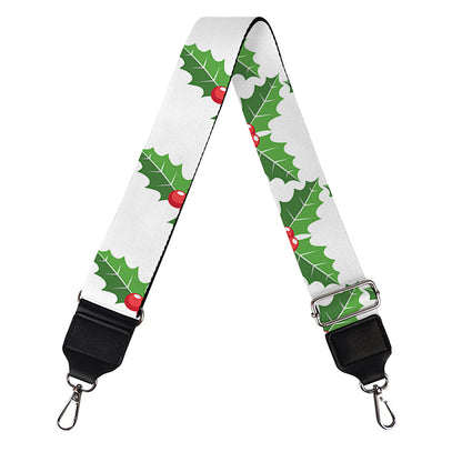 Christmas Holly Berry Pattern Print Bag Strap