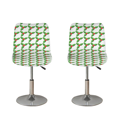 Christmas Holly Berry Pattern Print Bar Stool Covers