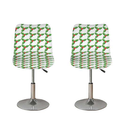 Christmas Holly Berry Pattern Print Bar Stool Covers