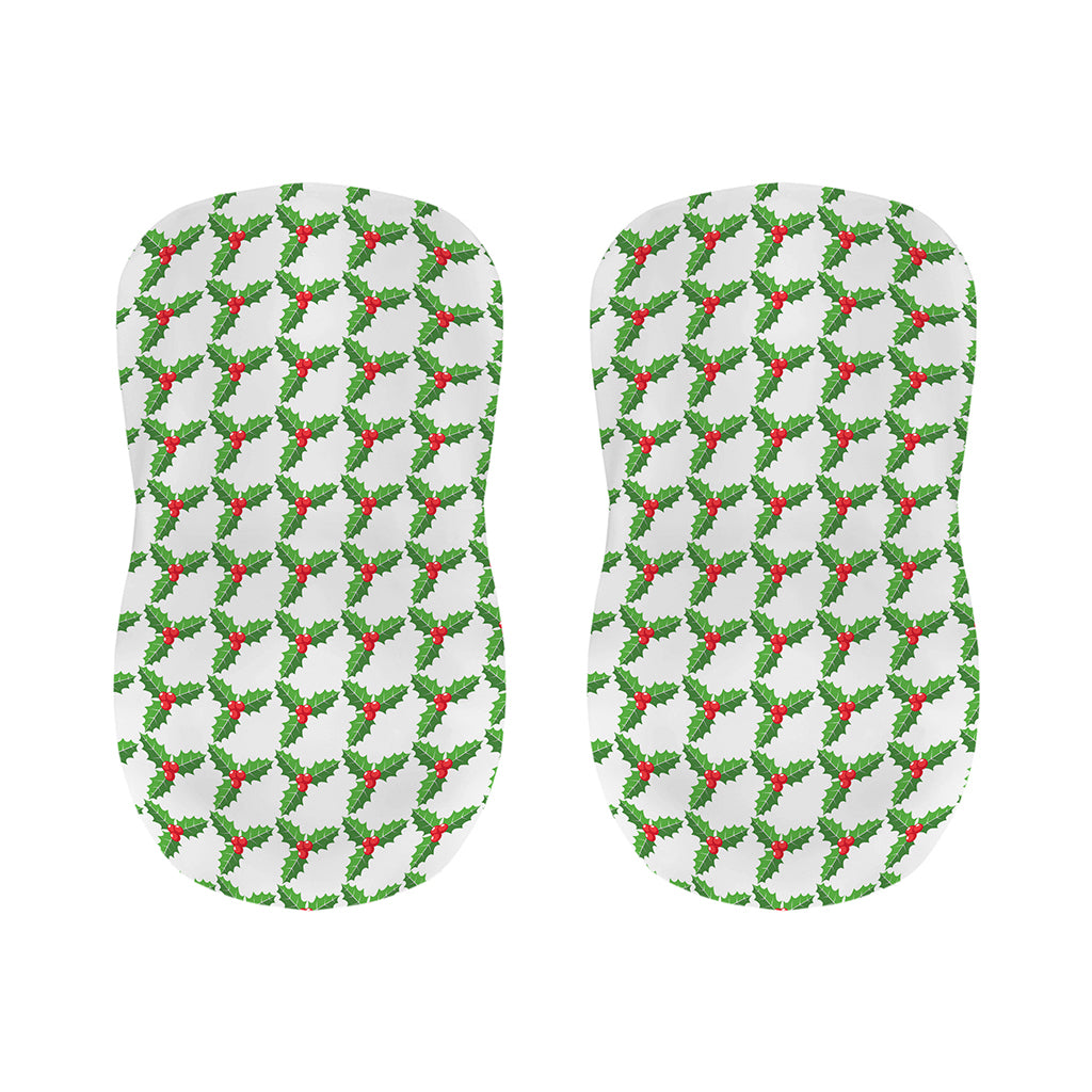 Christmas Holly Berry Pattern Print Bar Stool Covers